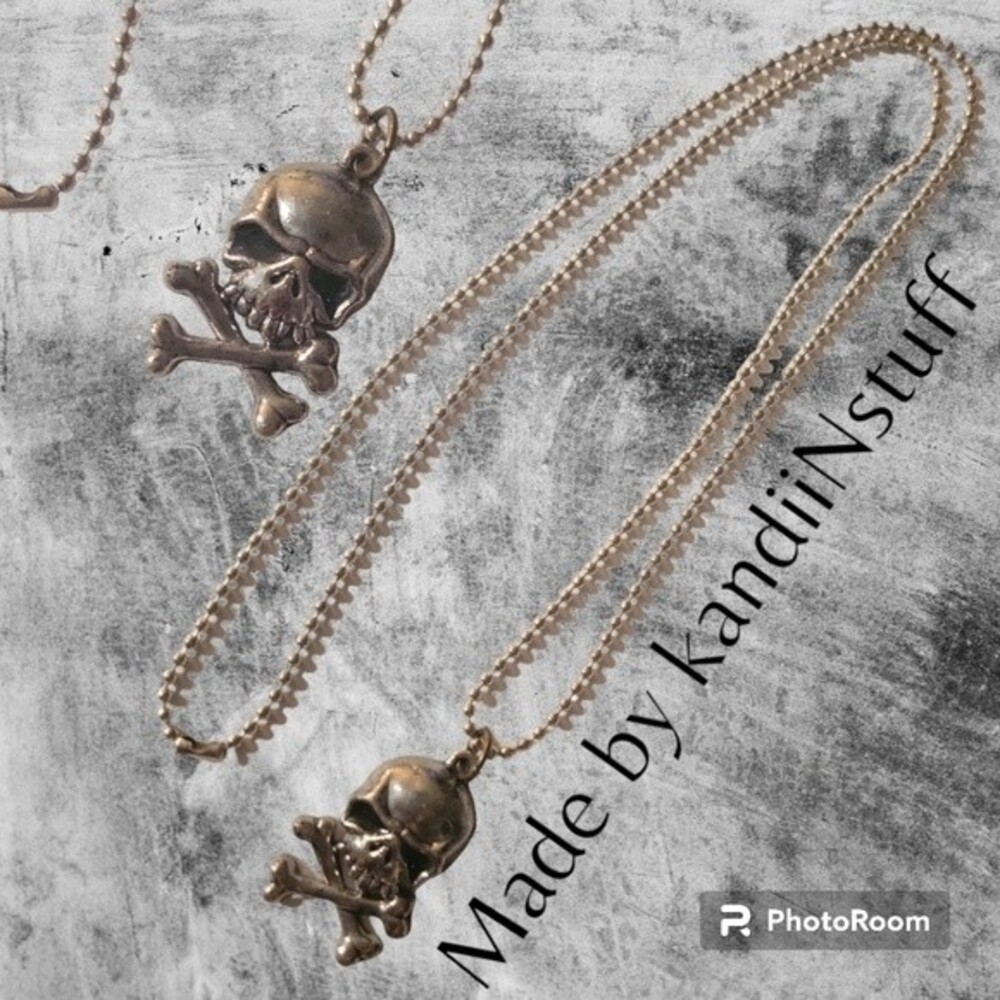 SKULL BALL CHAIN NECKLACE - HANDMADE